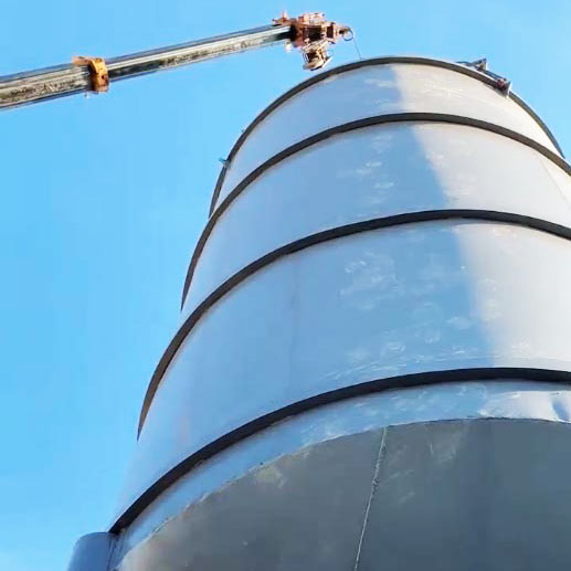 工程站用120吨立式水泥罐安装实例